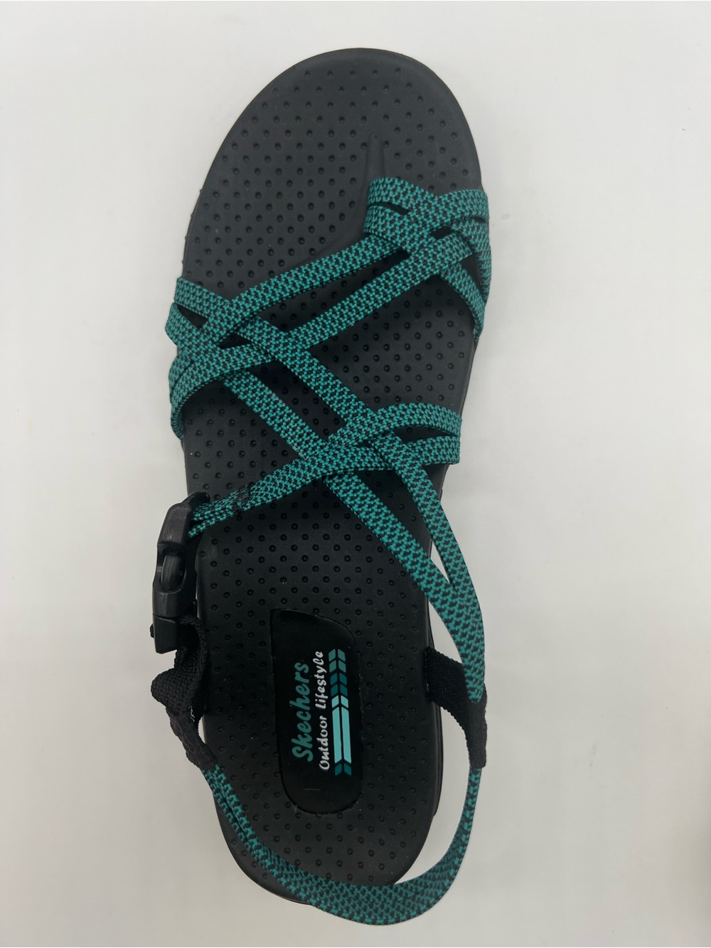 Skechers Black & Teal Strappy Sport Sandals - Picture 5 of 6
